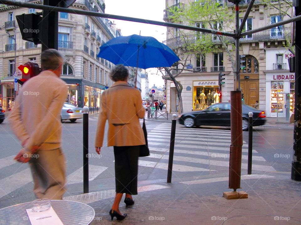 City street scene in Paris, France