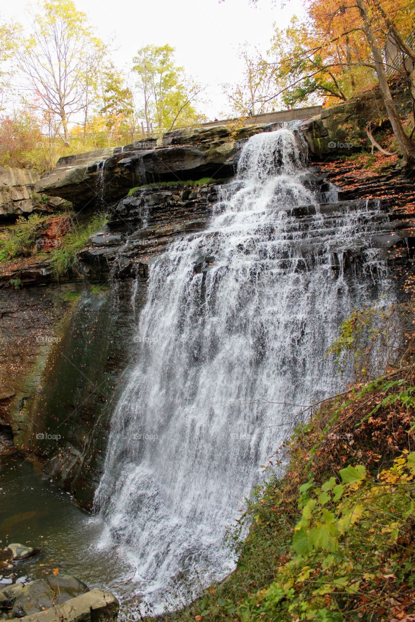 Waterfall in fall time 