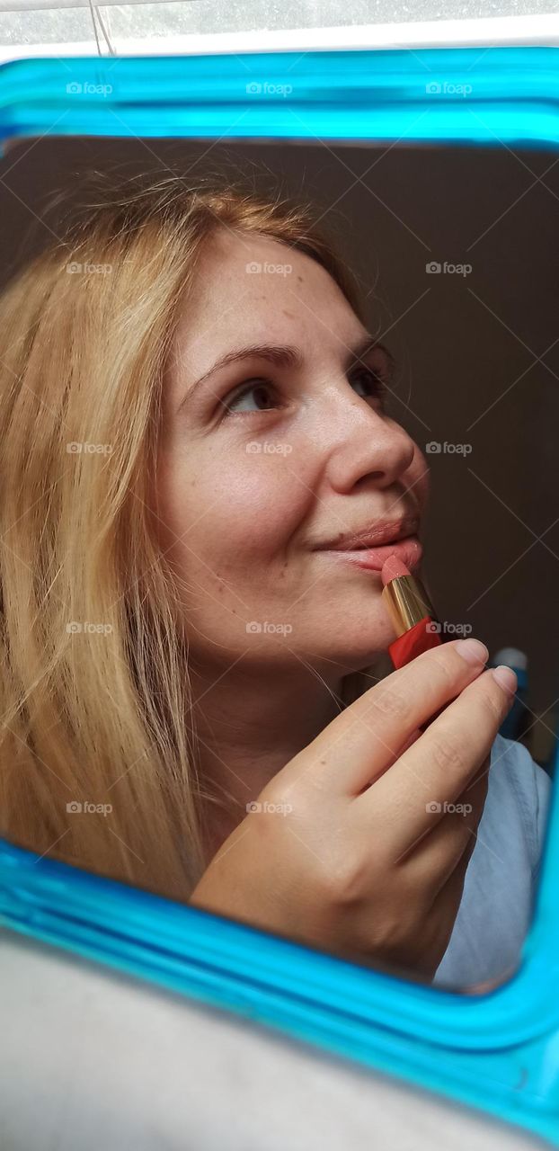 face and lipstick