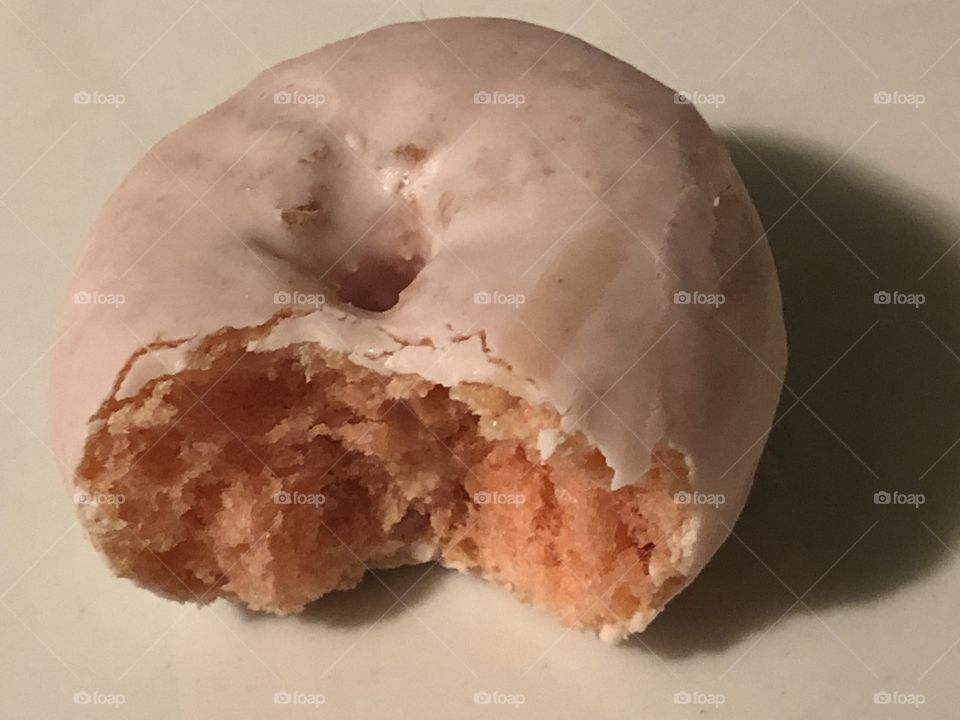 Take a bite of strawberry donut