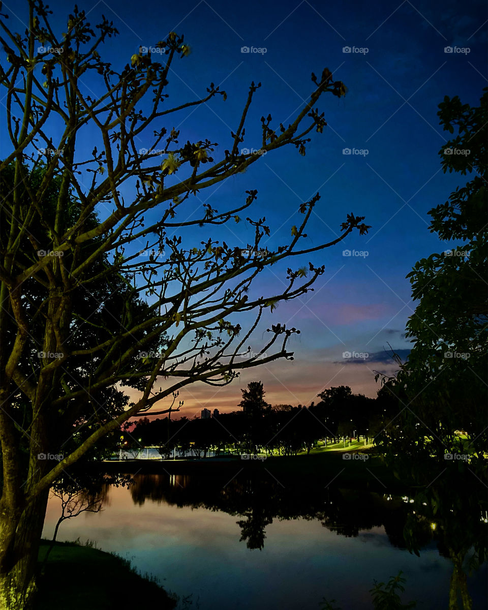 Começa a anoitecer no Lago do Taboão. Que paisagem incrível para terminar o dia!
Que possamos descansar com esse colírio da natureza para os nossos olhos.