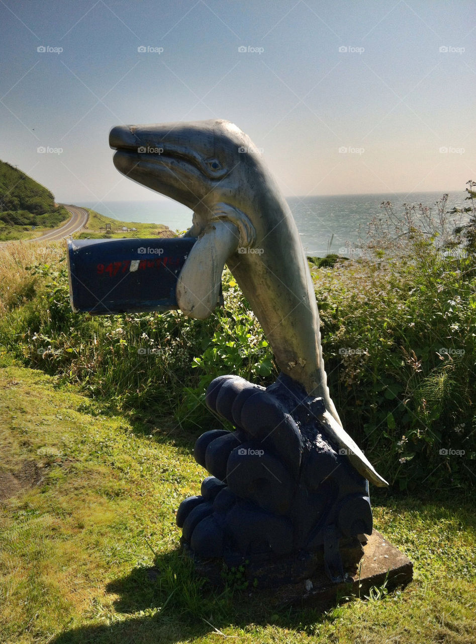 ocean scene mailbox whale by pegprice