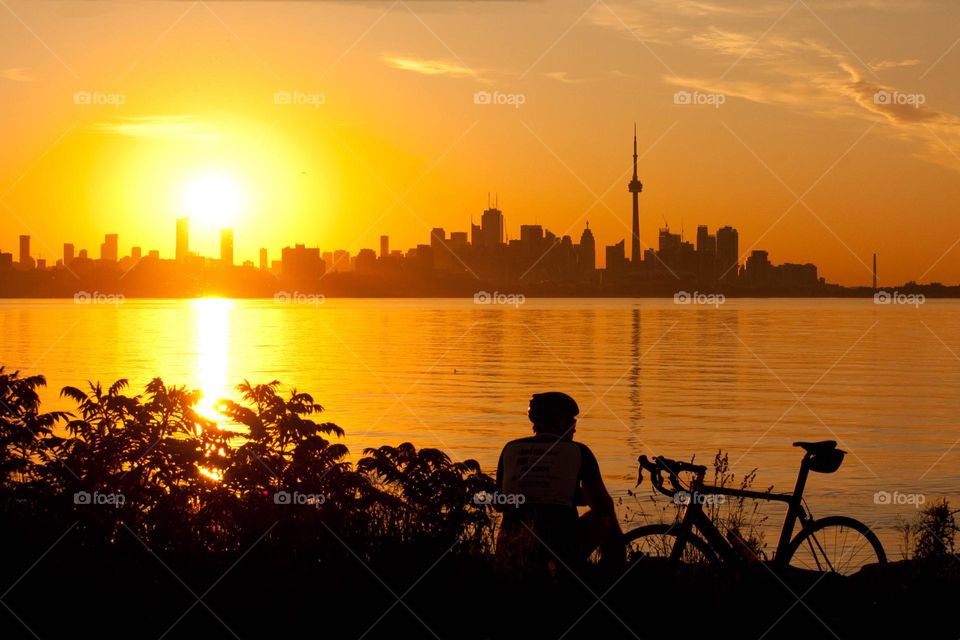 Gorgeous sunrise on Ontario lake