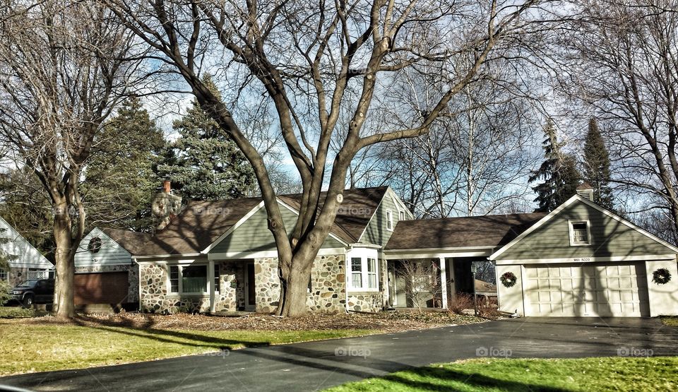 House with Christmas Wreaths