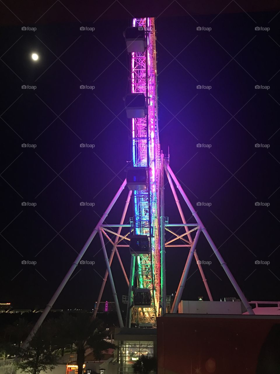 The Orlando Eye has changed its colors to rainbow.  In support of the Pulse Victims.  We embrace all walks of life in Orlando.  We will not allow hate to conquer our city.  The greatest place on earth.  