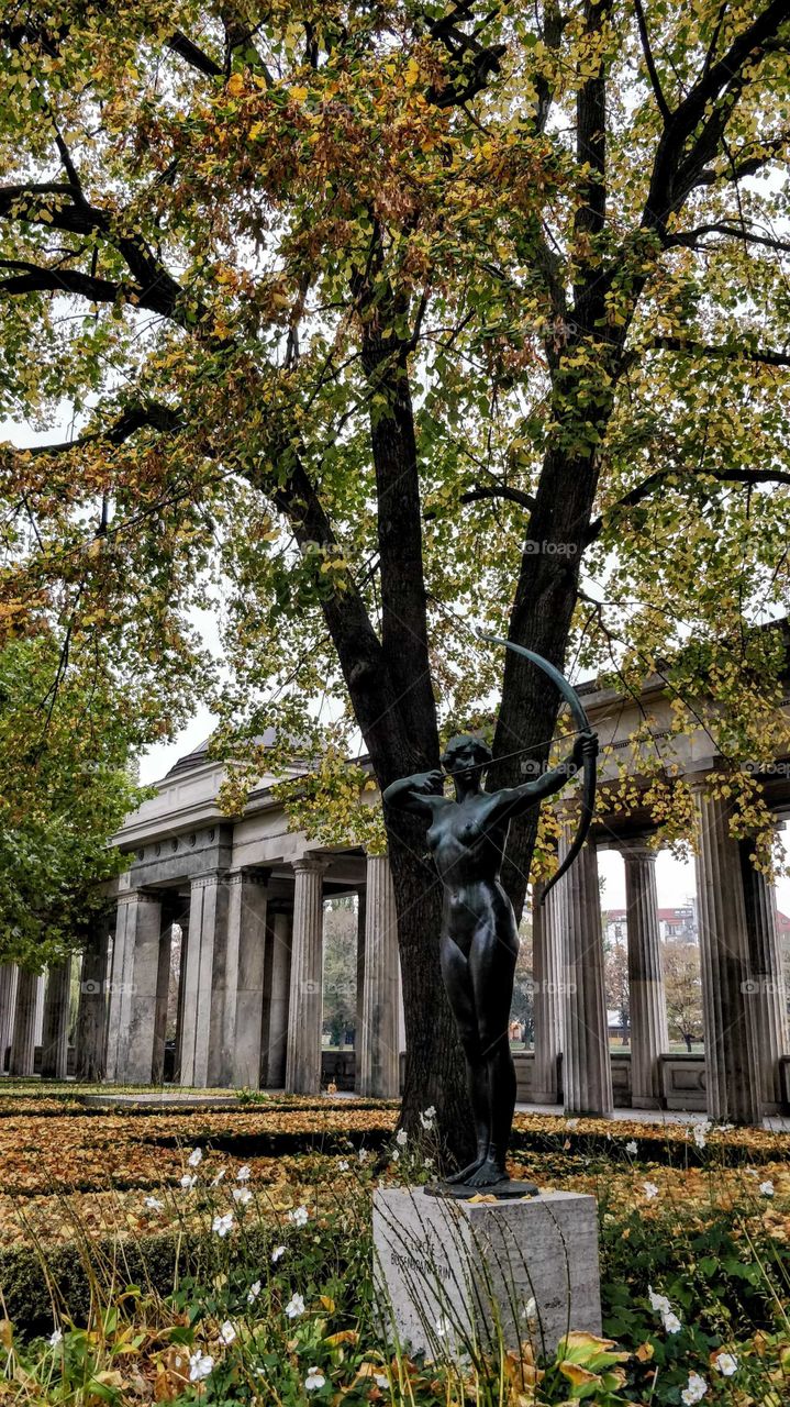 Museum garden in Berlin in fall colors