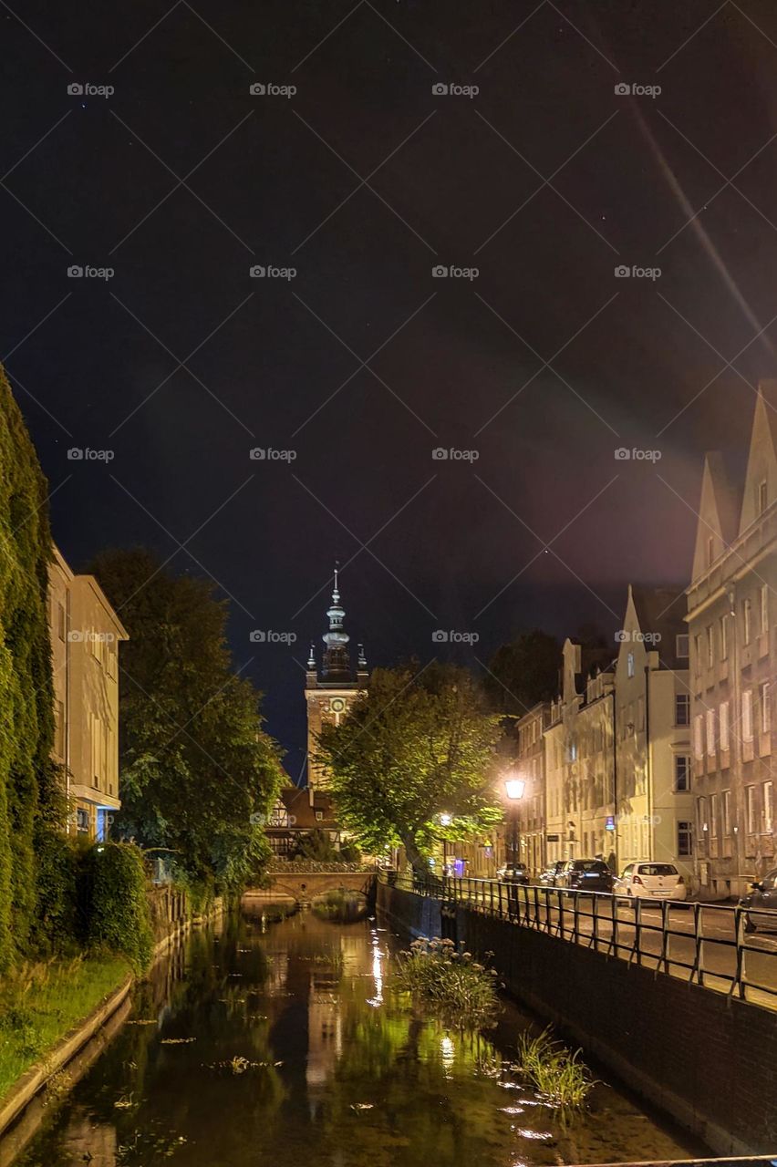 Gdansk night cityscape