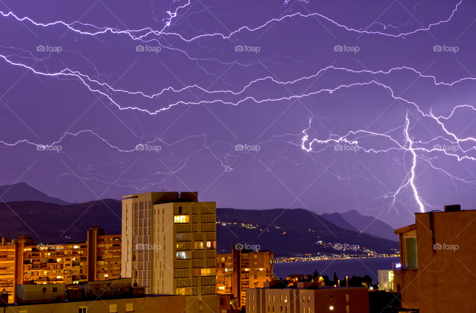 Thunderstorm and lightning