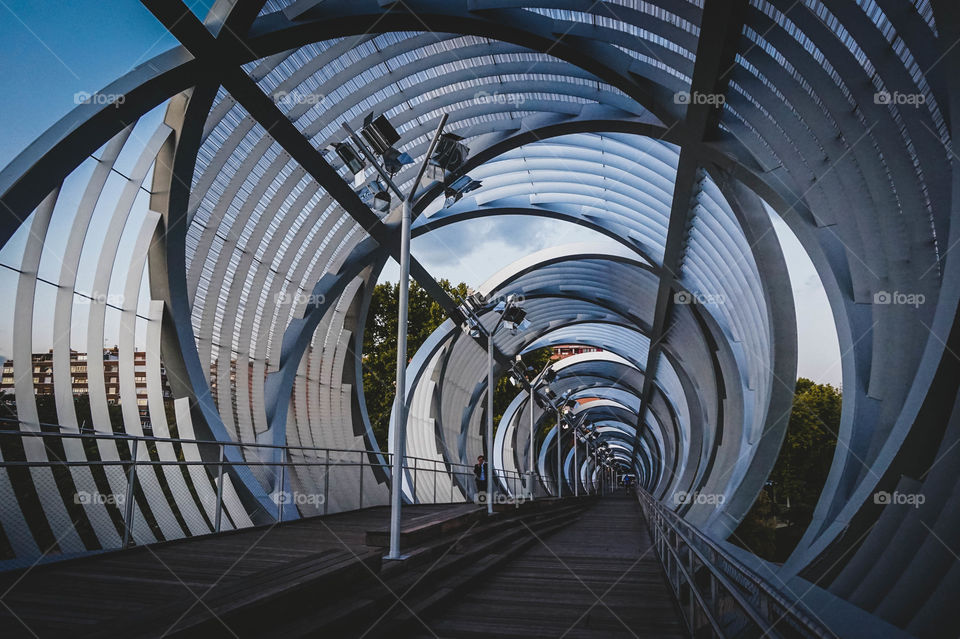 Arganzuela Footbridge in Madrid, Spain 