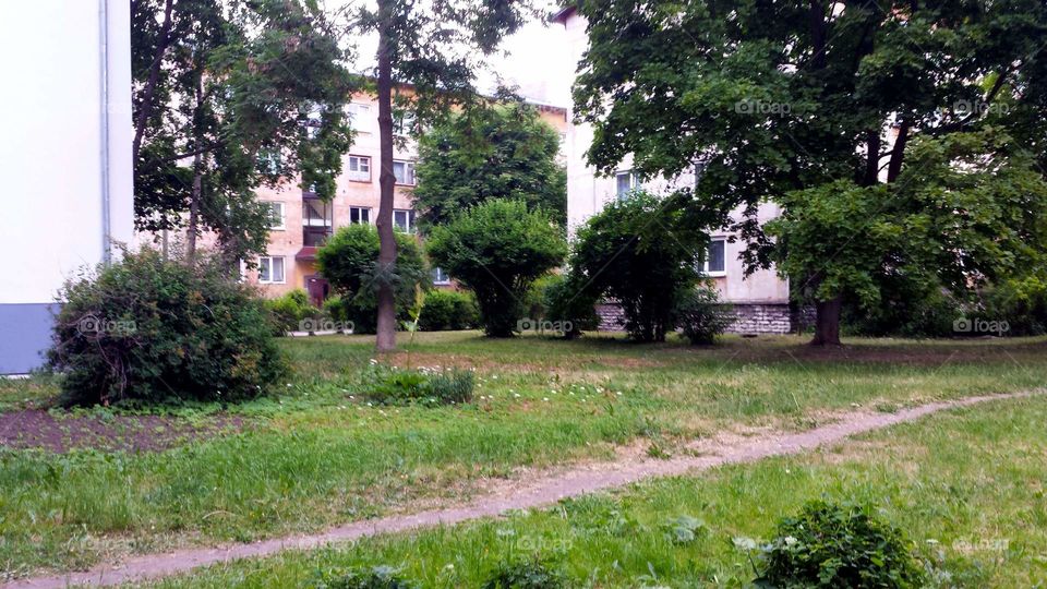 An ordinary yard in one of the districts of Tallinn