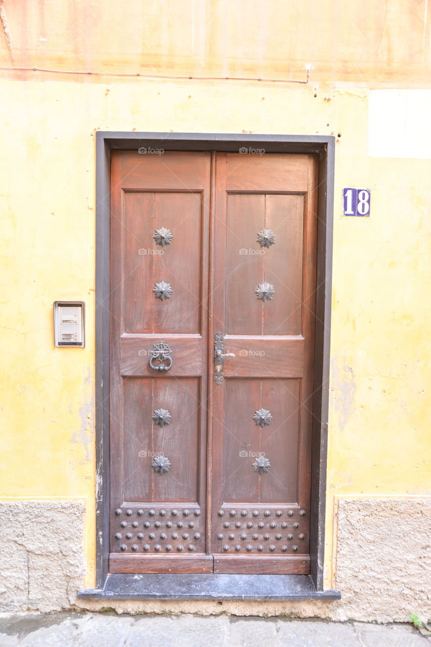 Old wooden door