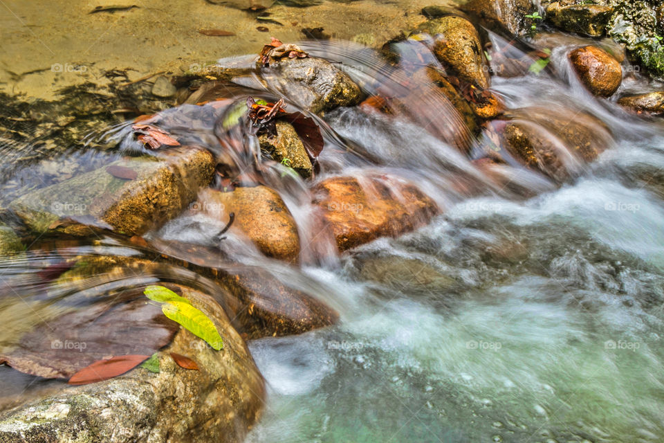 Scenic view of waterfall