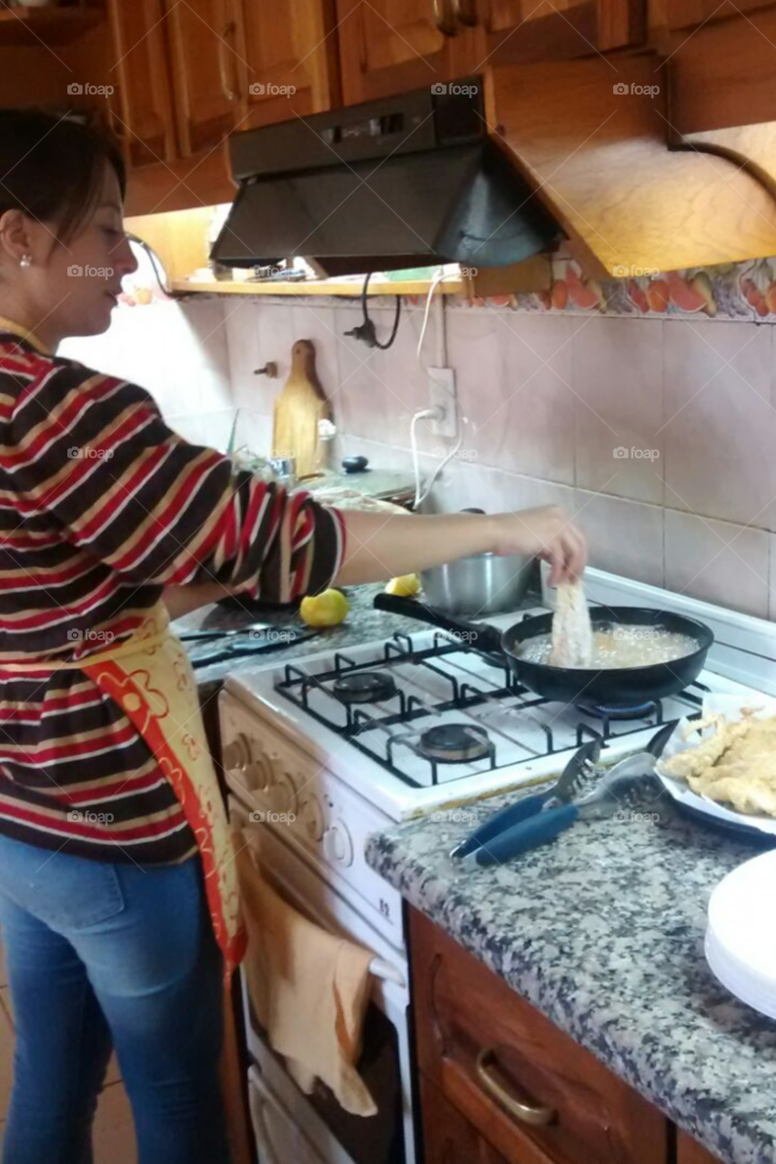 woman cooking