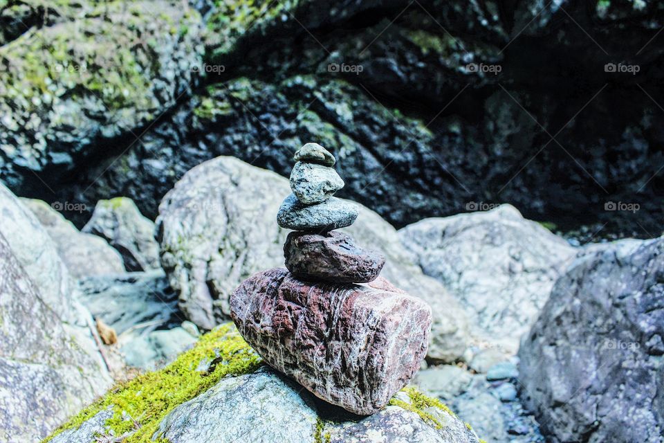 Stone balancing.