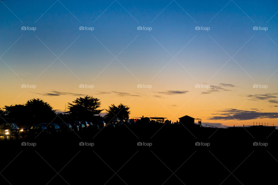 Orange sunset at the beach