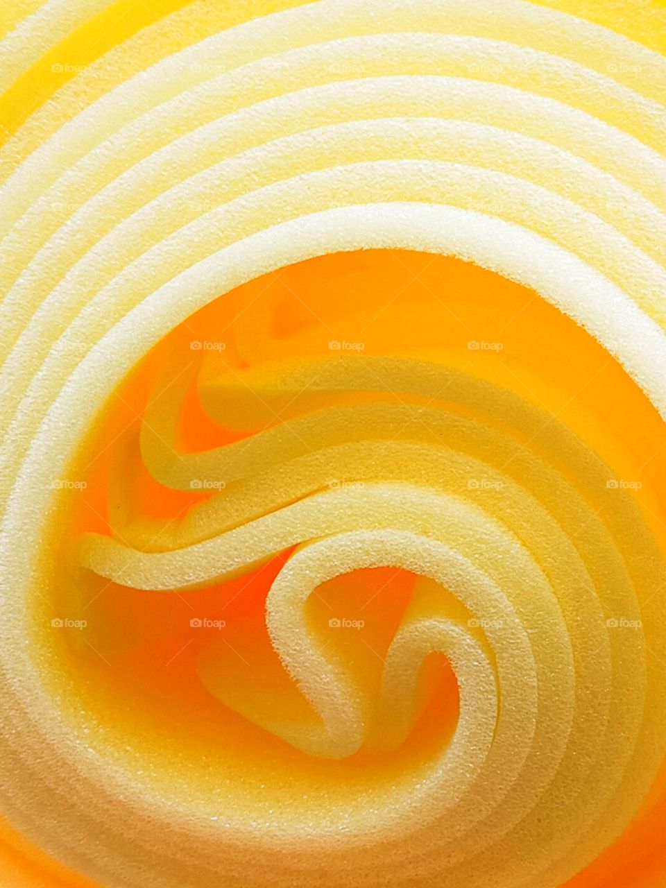 Beautiful pattern formed when a sheet of sponge rolled.