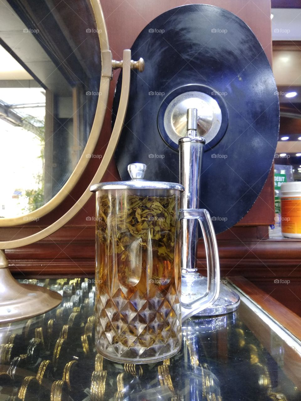 Green Tea Drink In The Gold Sto