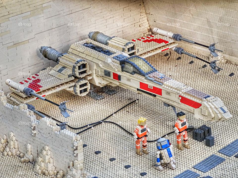 Star Wars X-Wing Diorama. Lego Star Wars Spaceship Replica
