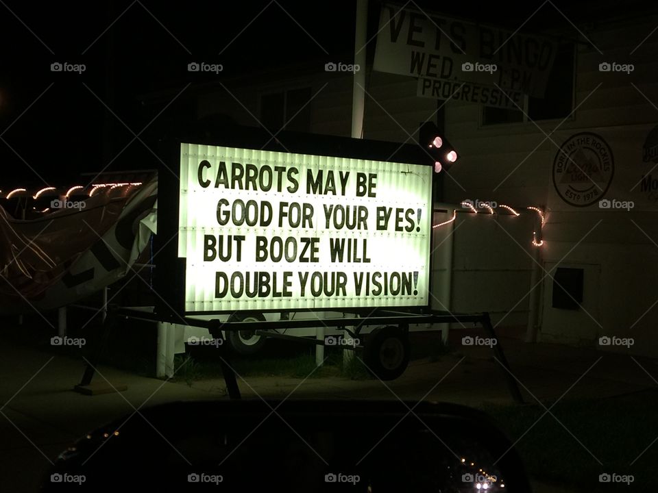 Carrots may be good for your eyes, but booze will double your vision 