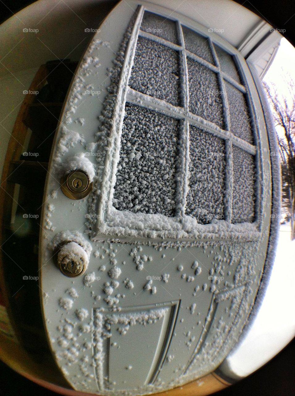 Snow covered door 