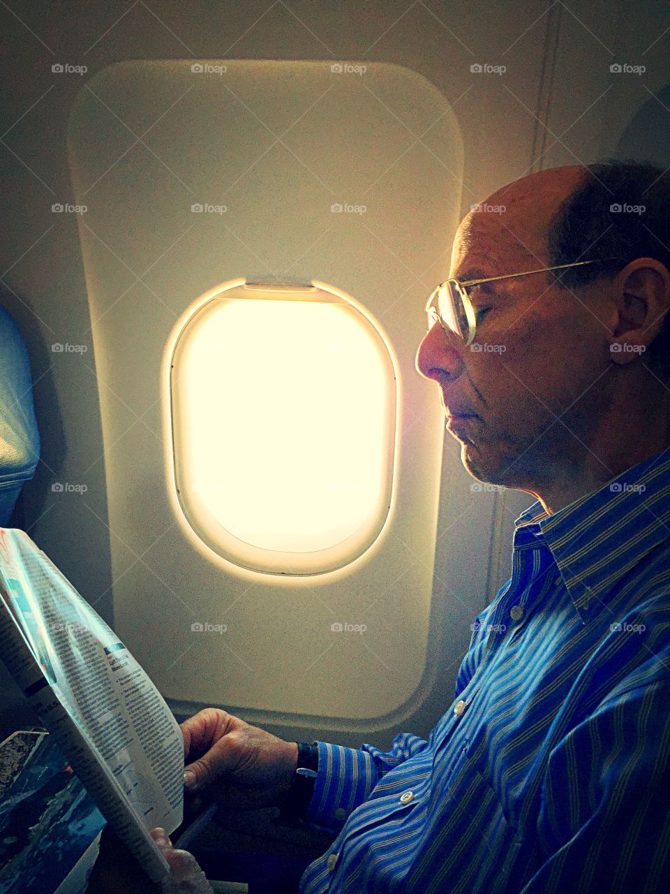 Businessman in a plane