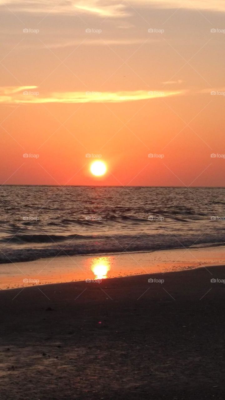 sunset on the beach