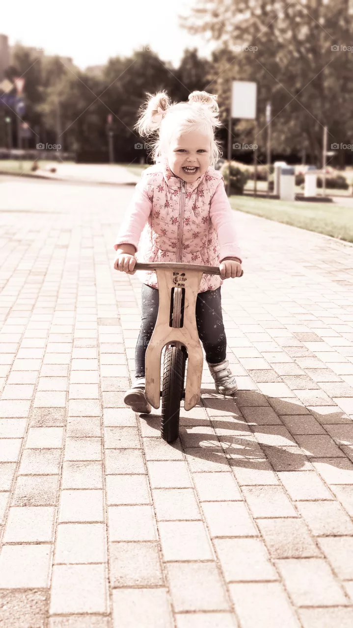 little Girl with bike (filter on)