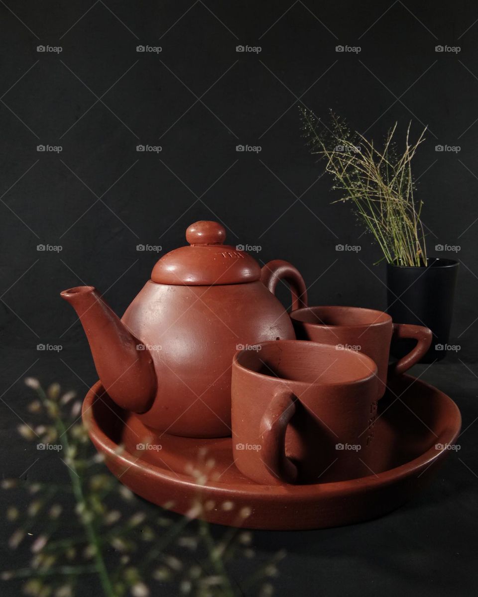 let's have a tea with clay tea set