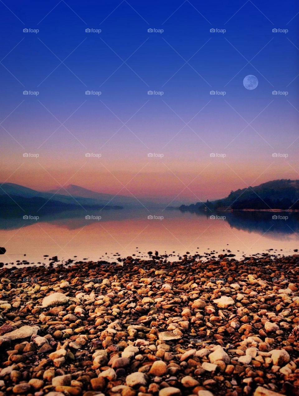 Sunrise over lake Bala