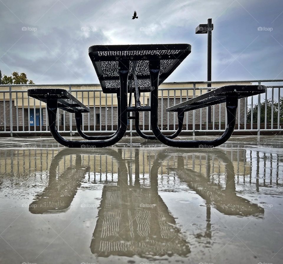 Reflection in puddle