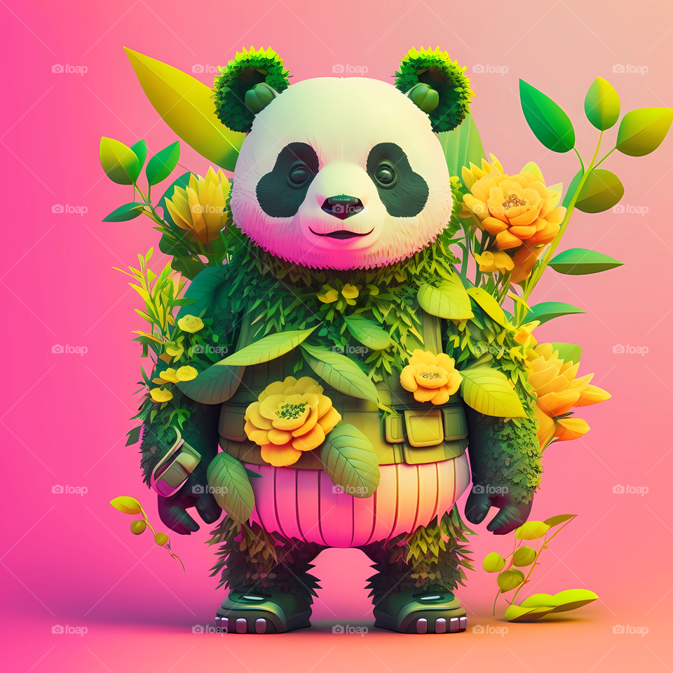 put spring on the body of the panda