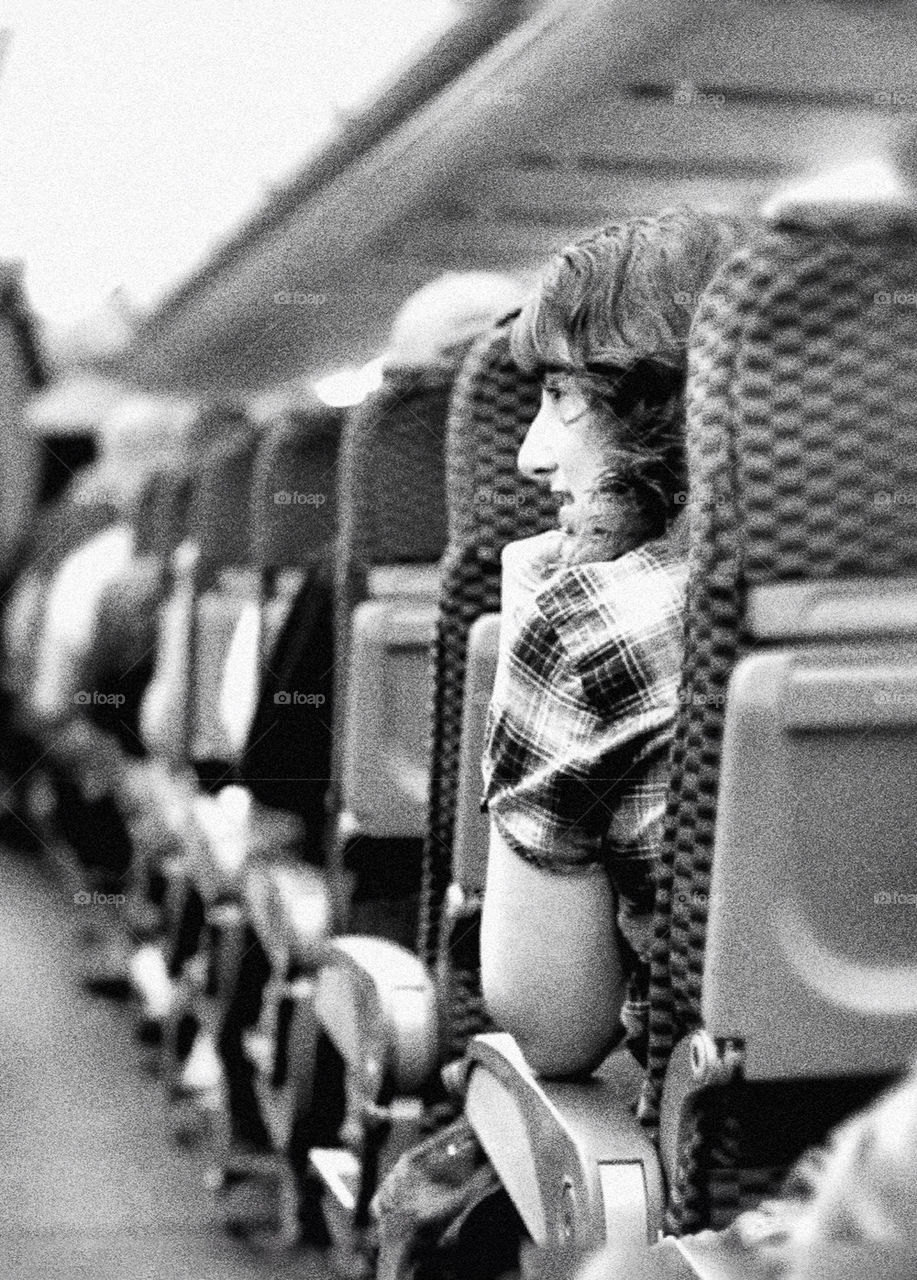 Girl in airplane