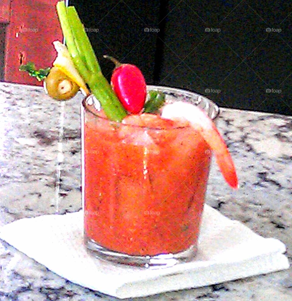 Hot summer bloody mary with a spicy kick