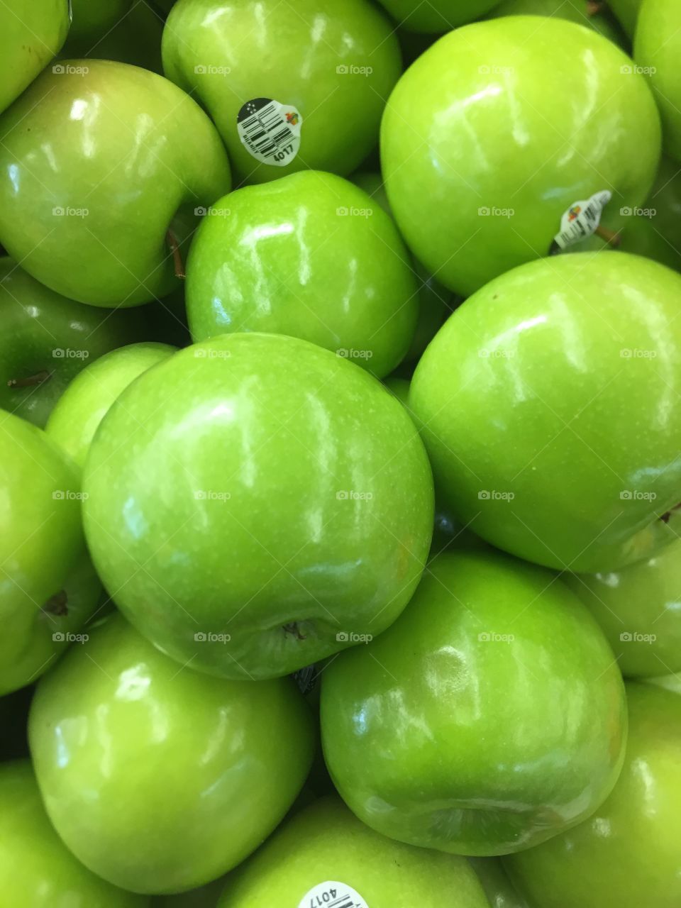Beautiful polished apples so pleasing to the eye and granny Smith the most delicious