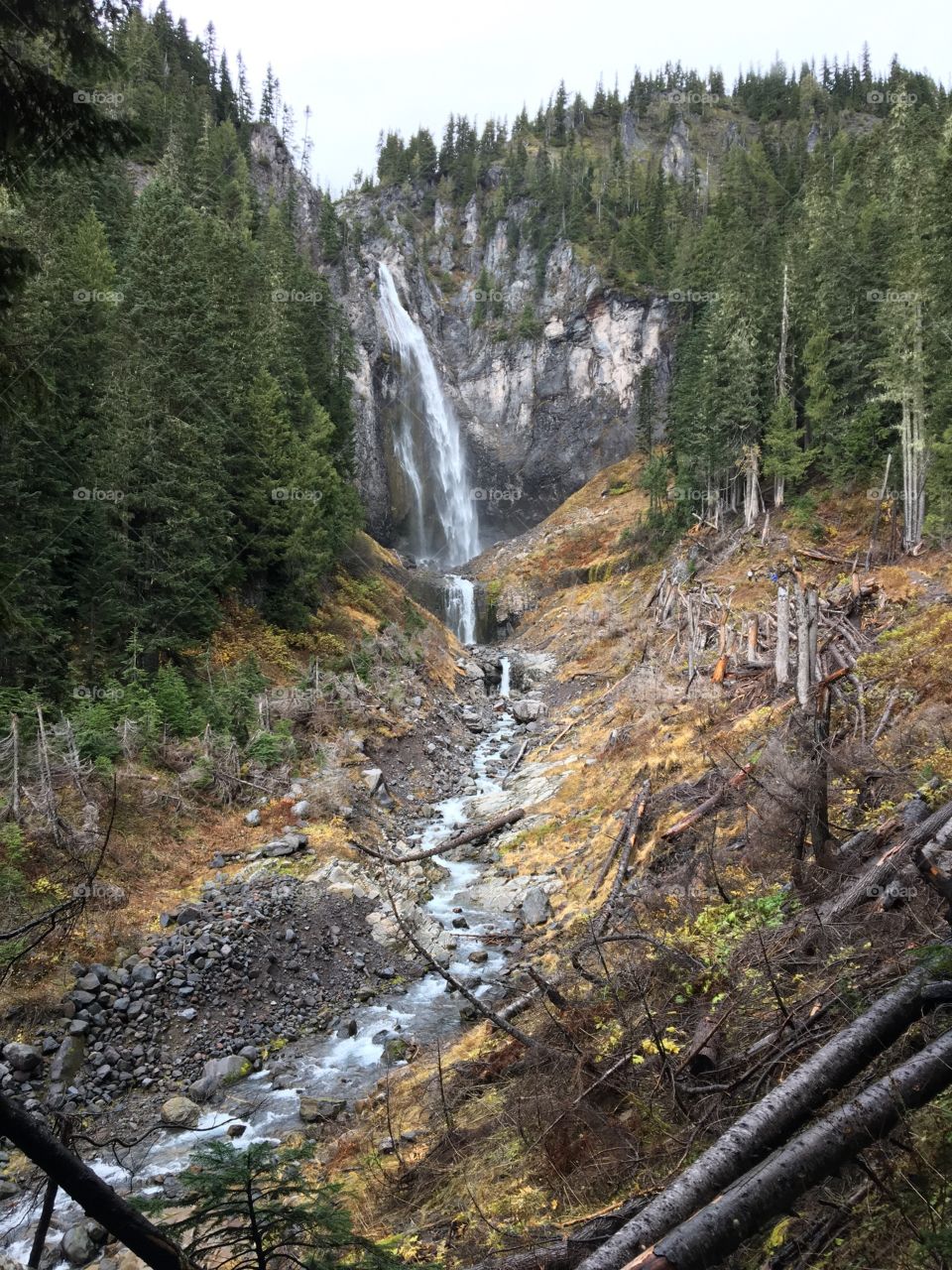 Waterfall on Mt Rainer in Seattle Washington 