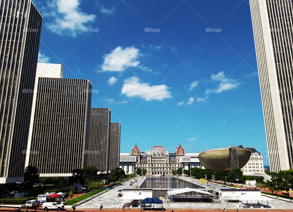 Full view of plaza with event going on