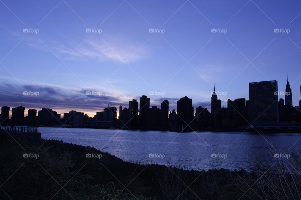 black building blue sky in New York city