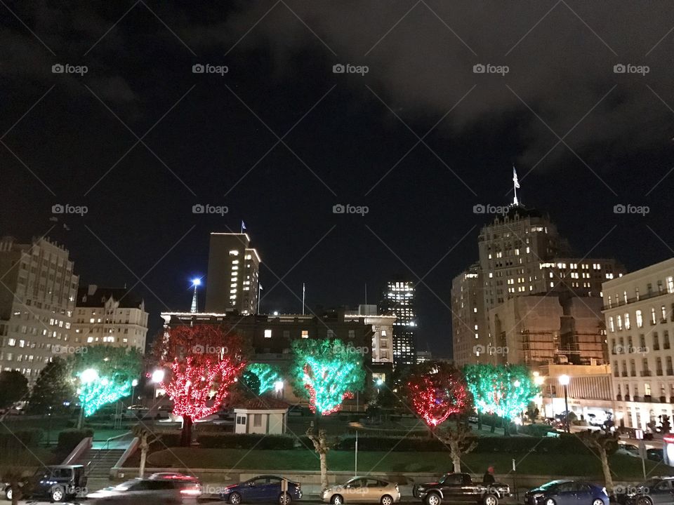 Holiday lights in San Francisco