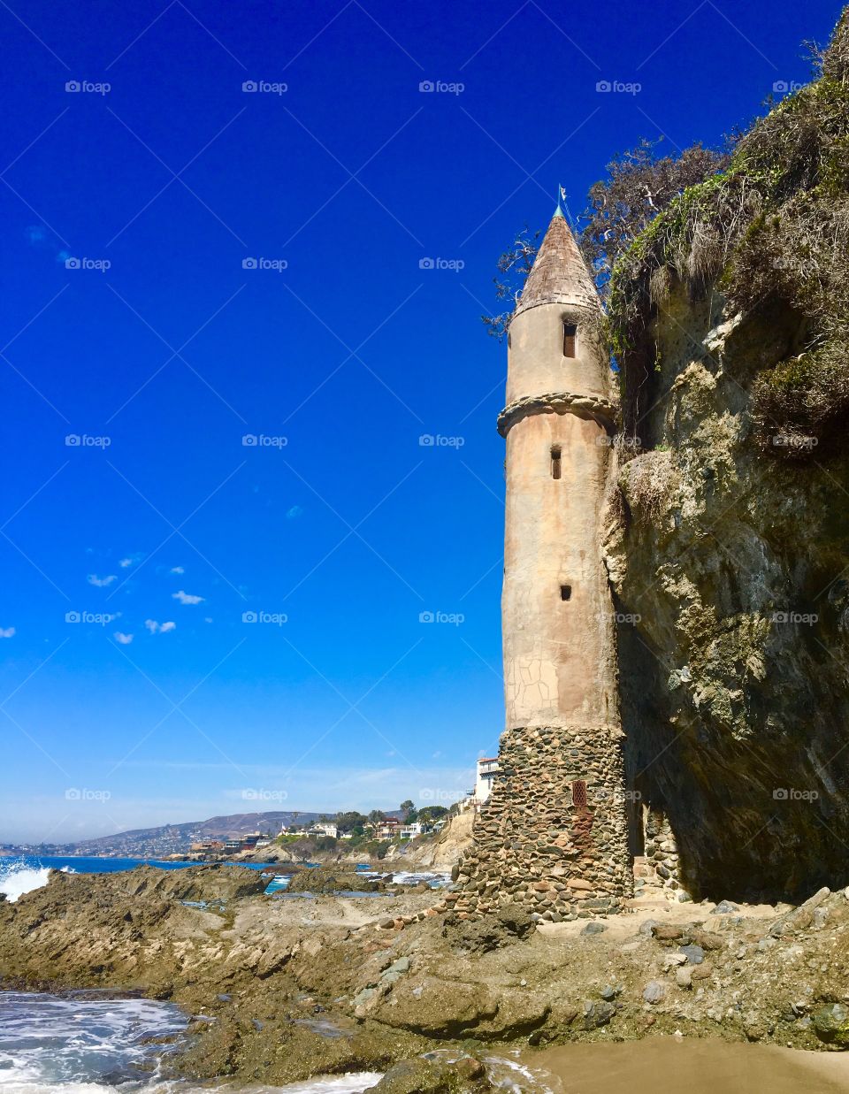 View of castle by sea