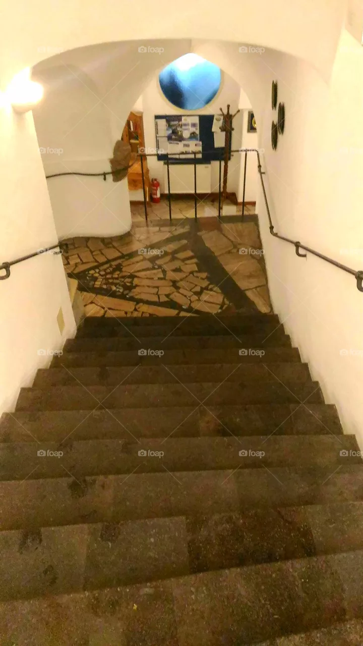 Grey steps of a hotel floor