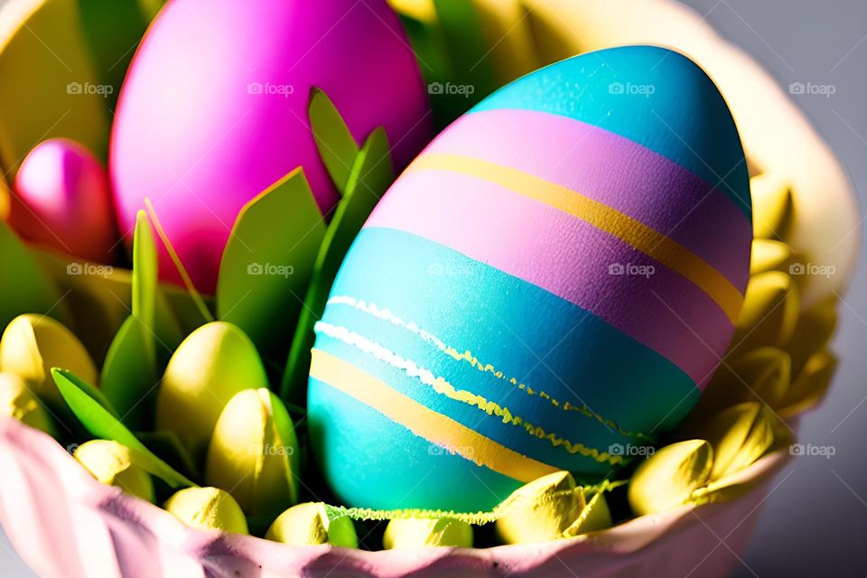 Easter feast, Easter eggs, colored eggs, Spring, Egg
