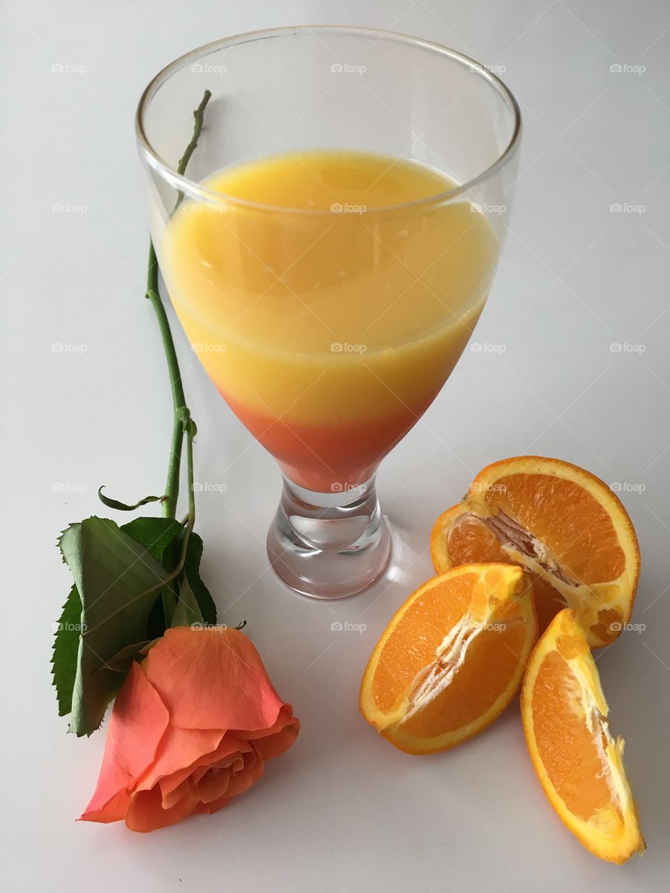 Orange juice and oranges