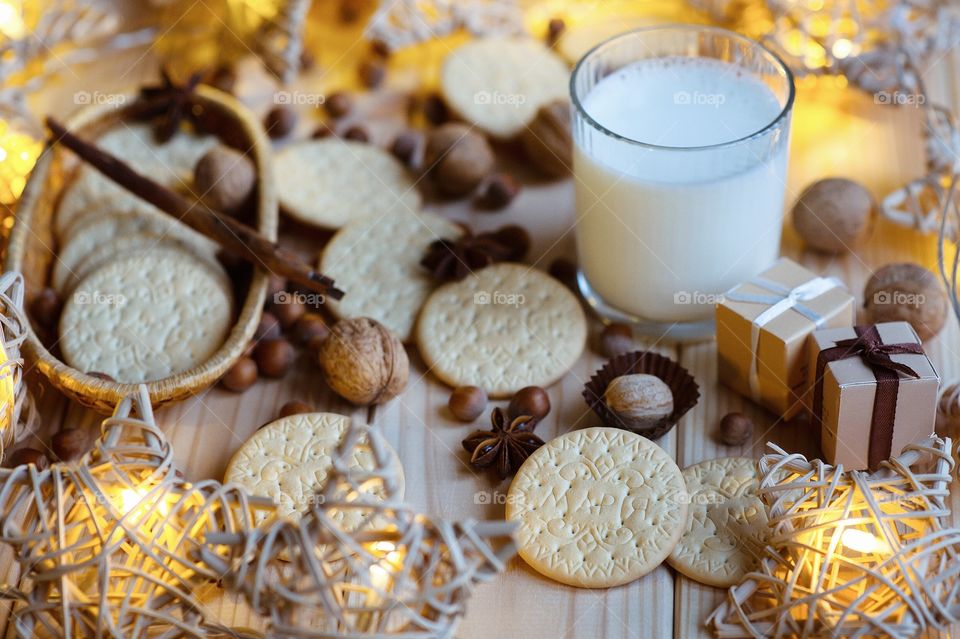 View of cookies and yogurt