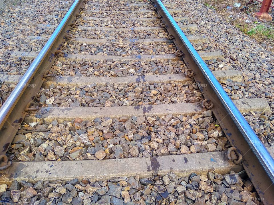 Indian railway track close up