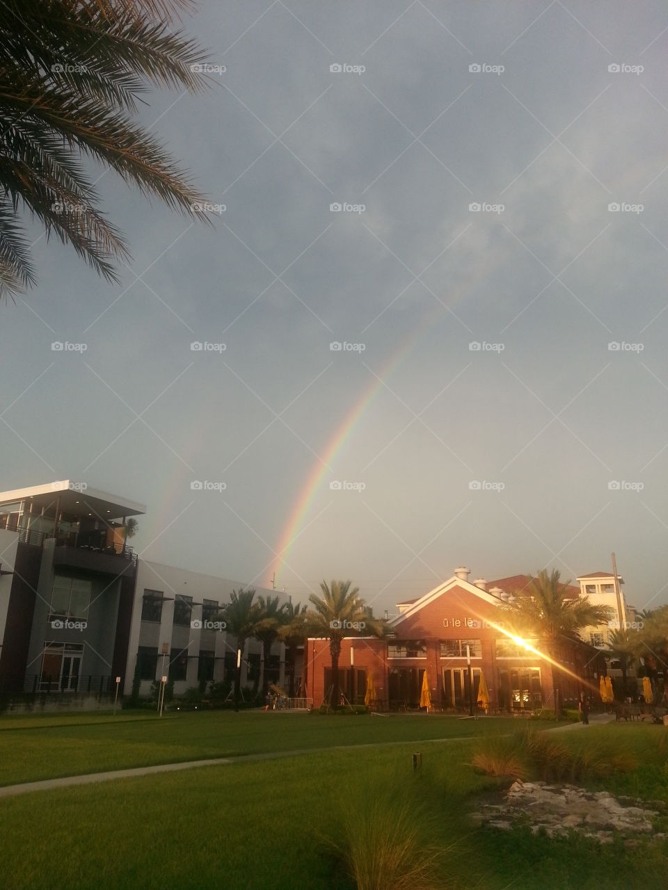 stormy afternoon, beautiful rainbow