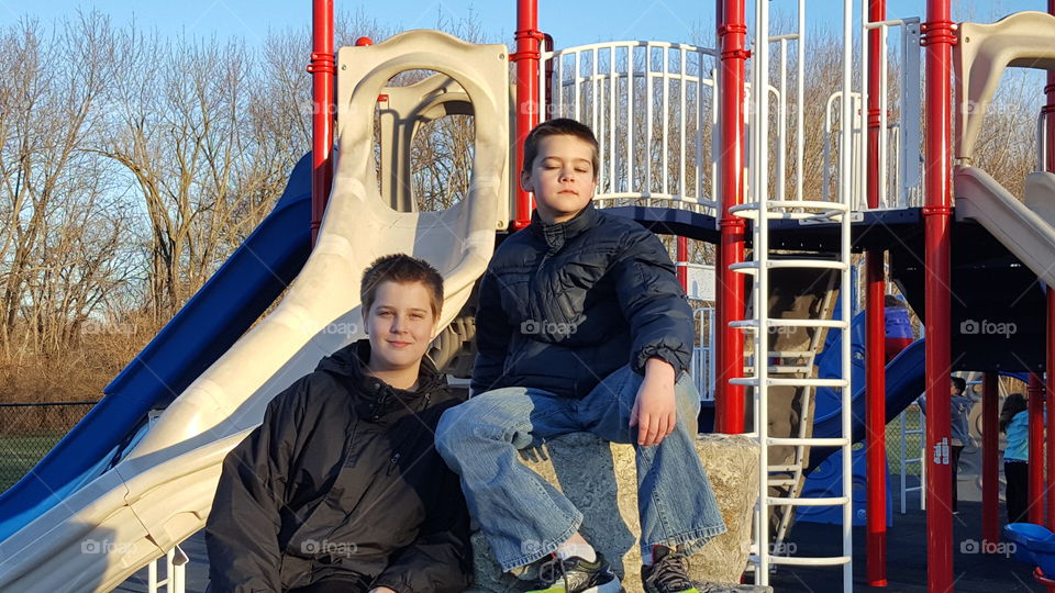 Boys in park