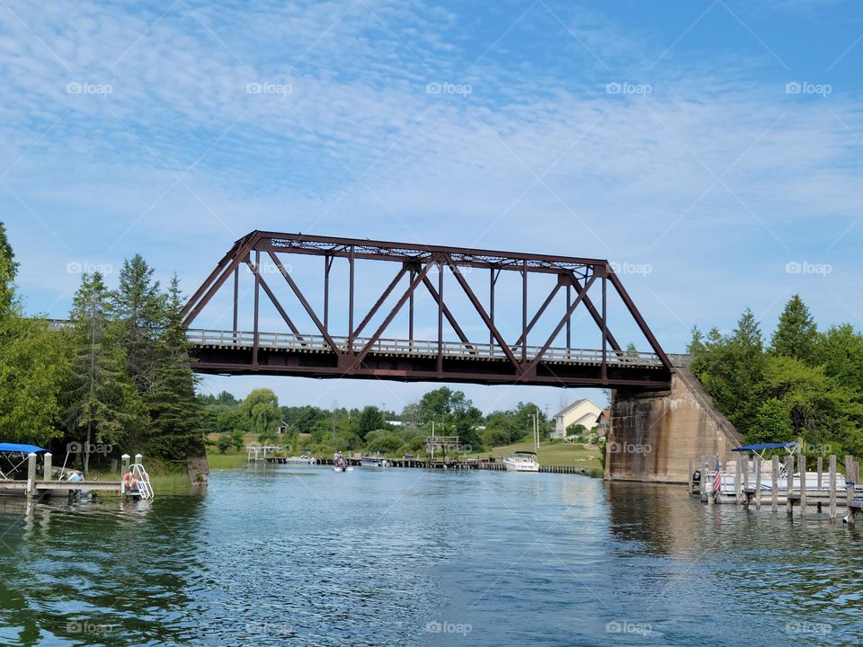 Train Bridge Over the River