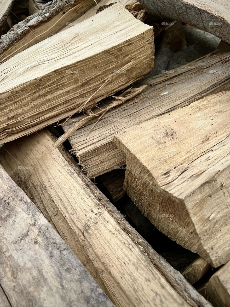 A bunch of chopped wood 