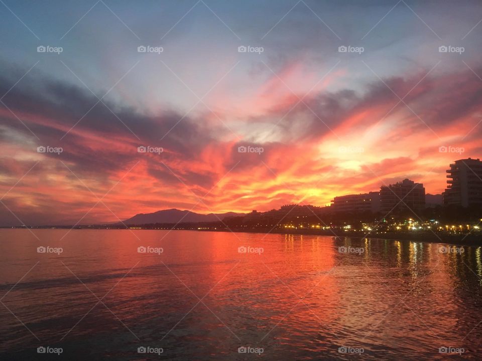 Stunning sunset in Marbella