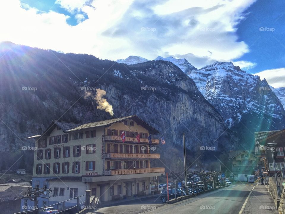 Quaint village setting in Switzerland 